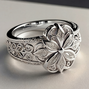 Gold Flower Ring with Crystal, Dainty Design for Women - Elegant Accessory for Everyday or Special Occasion 1