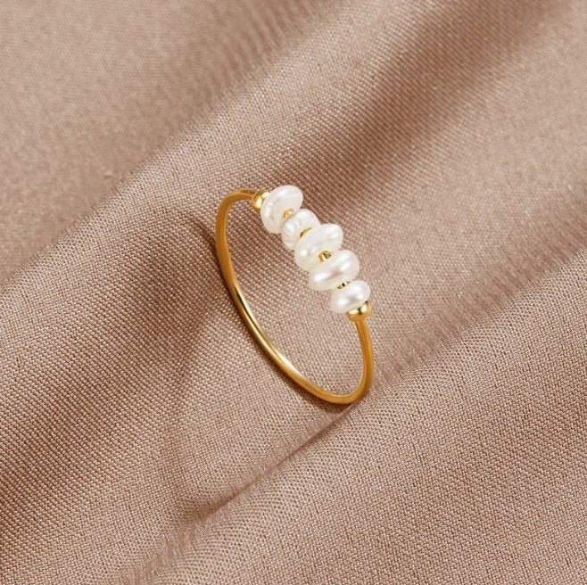 Gold Freshwater Pearl Ring for Women 0
