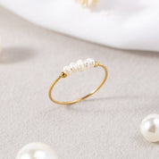 Gold Freshwater Pearl Ring for Women 2
