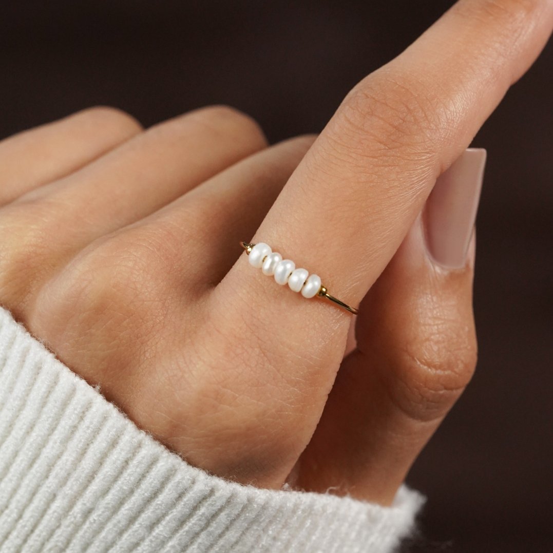 Gold Freshwater Pearl Ring for Women 4