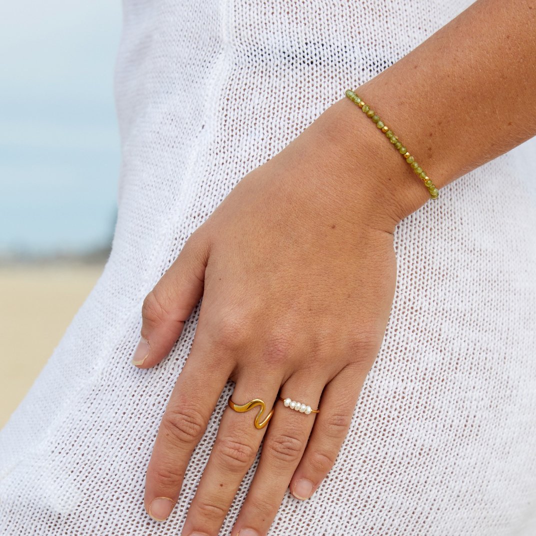 Gold Freshwater Pearl Ring for Women 7