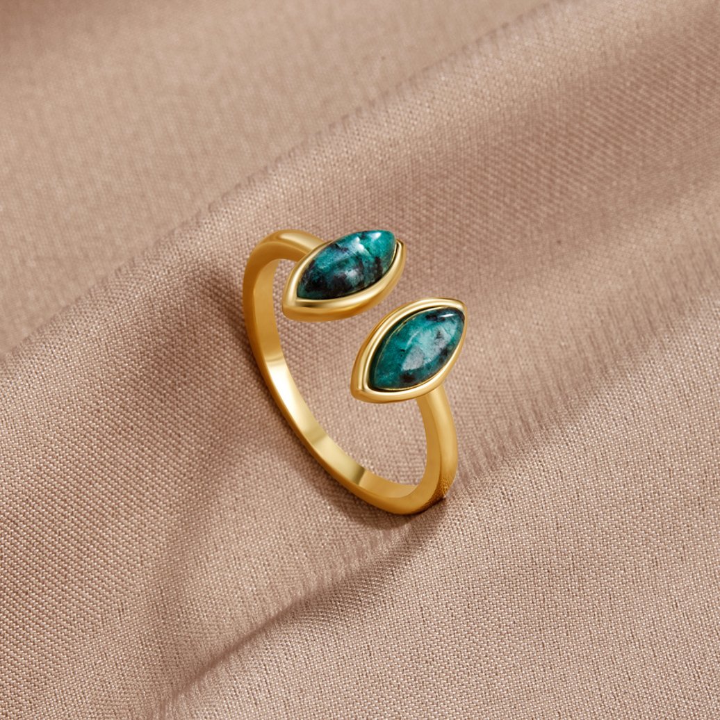Gold Green Wrap Ring for Women 0
