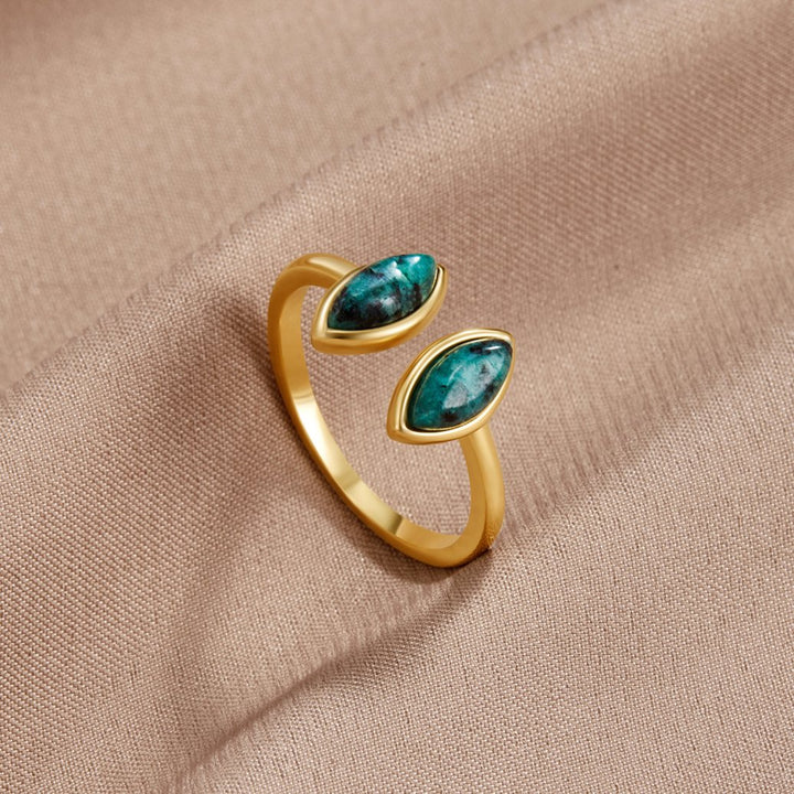 Gold Green Wrap Ring for Women 0