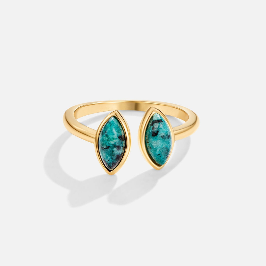 Gold Green Wrap Ring for Women 2