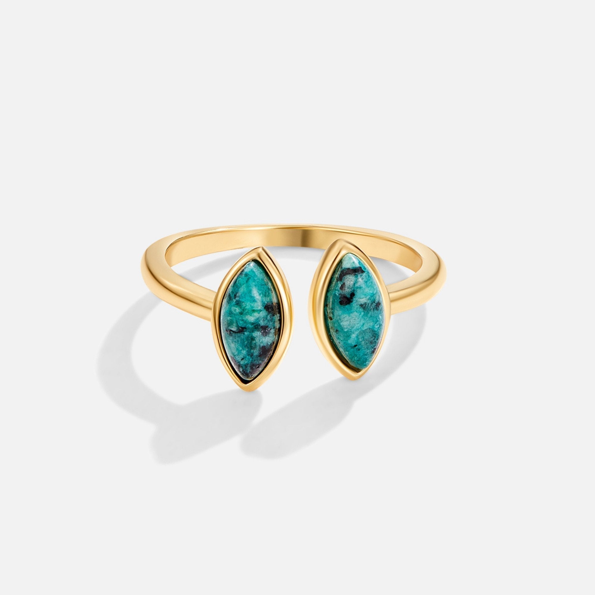 Gold Green Wrap Ring for Women 2