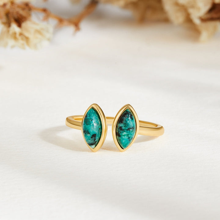 Gold Green Wrap Ring for Women 4