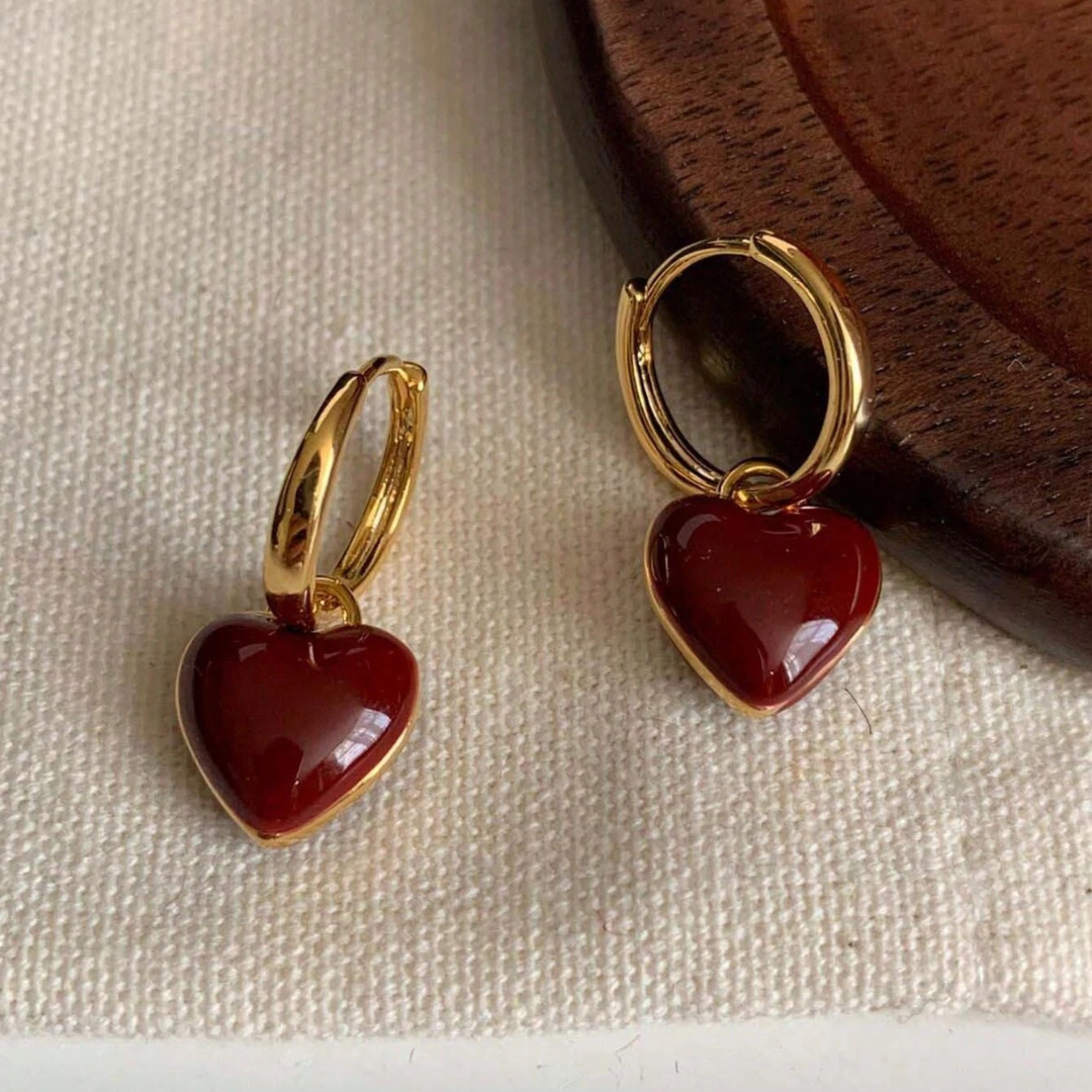 Gold Heart Hoop Earrings - Dainty Gold Jewelry for Women - Perfect Everyday Accessory 0
