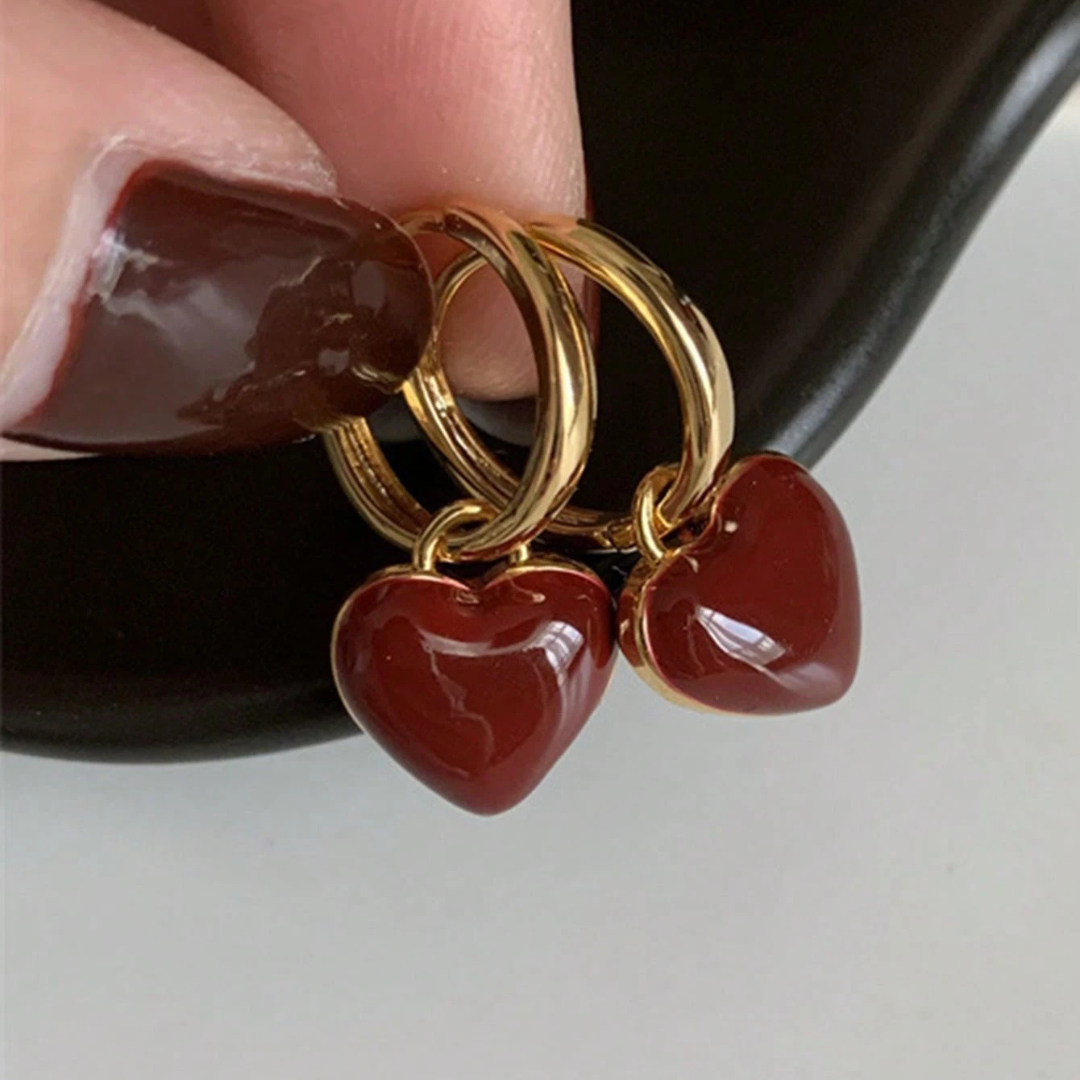 Gold Heart Hoop Earrings - Dainty Gold Jewelry for Women - Perfect Everyday Accessory 1
