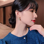 Gold Heart Pearl Earrings for Women 5
