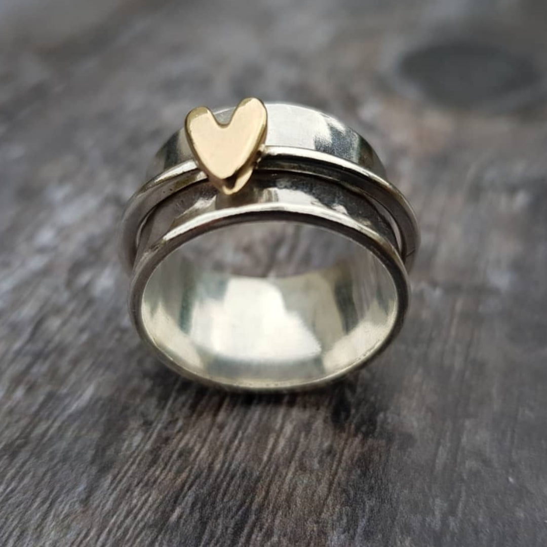 Gold Heart Ring for Women - Dainty Silver Design 0