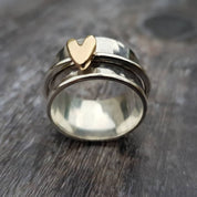 Gold Heart Ring for Women - Dainty Silver Design 0
