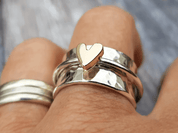 Gold Heart Ring for Women - Dainty Silver Design 1