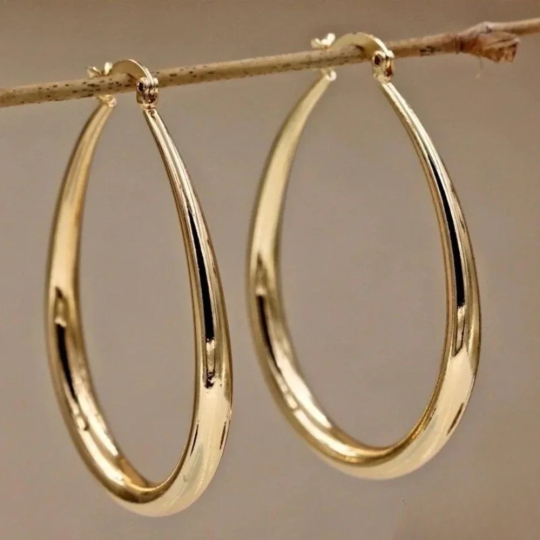 Gold Hoop Earrings - Chic Dainty Design for Women - Elegant Everyday Accessory 0