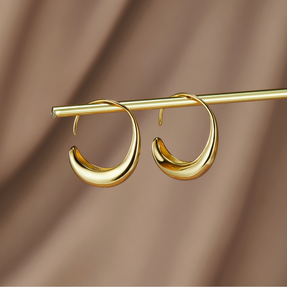 Gold Hoop Earrings - Dainty Drop Design for Everyday Elegance - Perfect Gift for Women 0