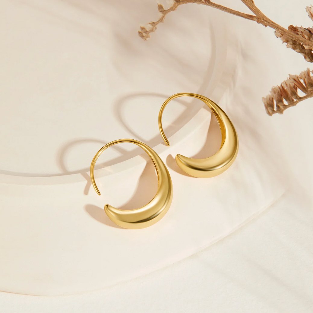Gold Hoop Earrings - Dainty Drop Design for Everyday Elegance - Perfect Gift for Women 2