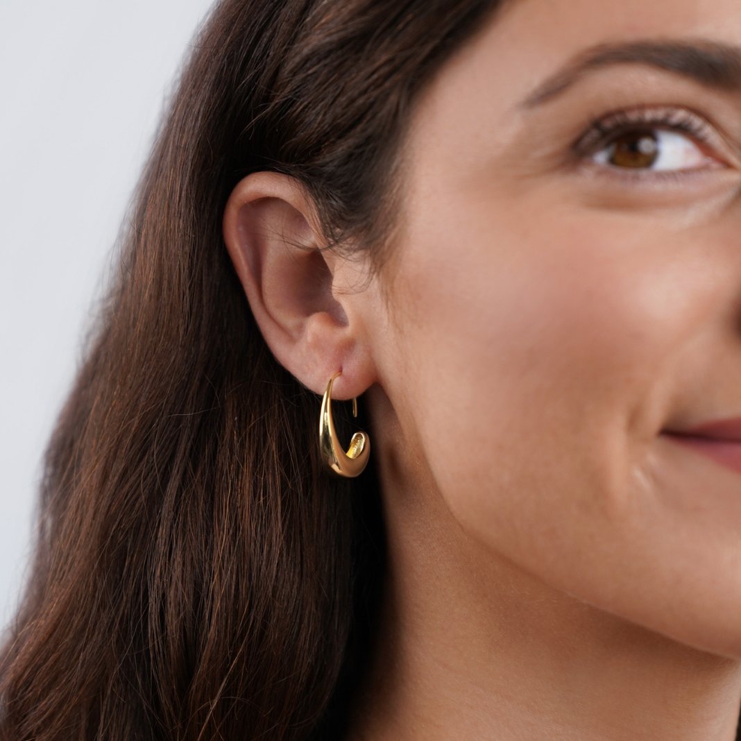 Gold Hoop Earrings - Dainty Drop Design for Everyday Elegance - Perfect Gift for Women 3