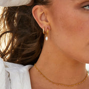 Gold Hoop Earrings - Elegant Eternity Design for Women - Perfect for Everyday Wear 2