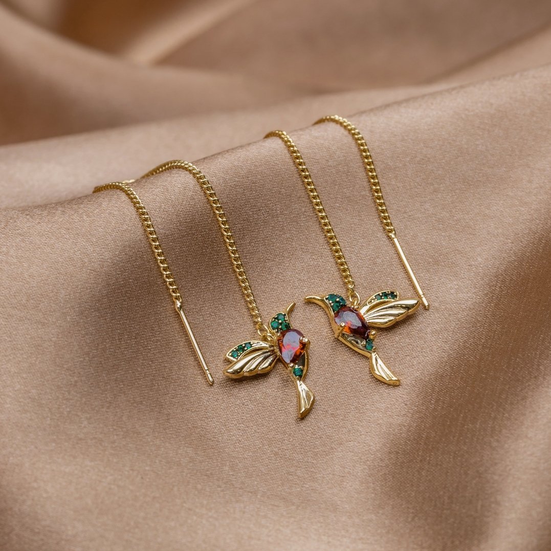 Gold Hummingbird Earrings - Dainty Design for Women, Elegant Everyday Jewelry  

Gold Dainty Hummingbird Earrings for Women - Charming Nature-Inspired Jewelry  

Gold Hummingbird Earrings for Women - Delicate and Whimsical Everyday Style 2