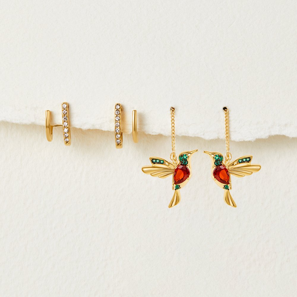 Gold Hummingbird Earrings - Dainty Design for Women, Elegant Everyday Jewelry  

Gold Dainty Hummingbird Earrings for Women - Charming Nature-Inspired Jewelry  

Gold Hummingbird Earrings for Women - Delicate and Whimsical Everyday Style 4