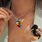 Gold Hummingbird Necklace with Matching Earrings for Women 0