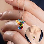 Gold Hummingbird Necklace with Matching Earrings for Women 4