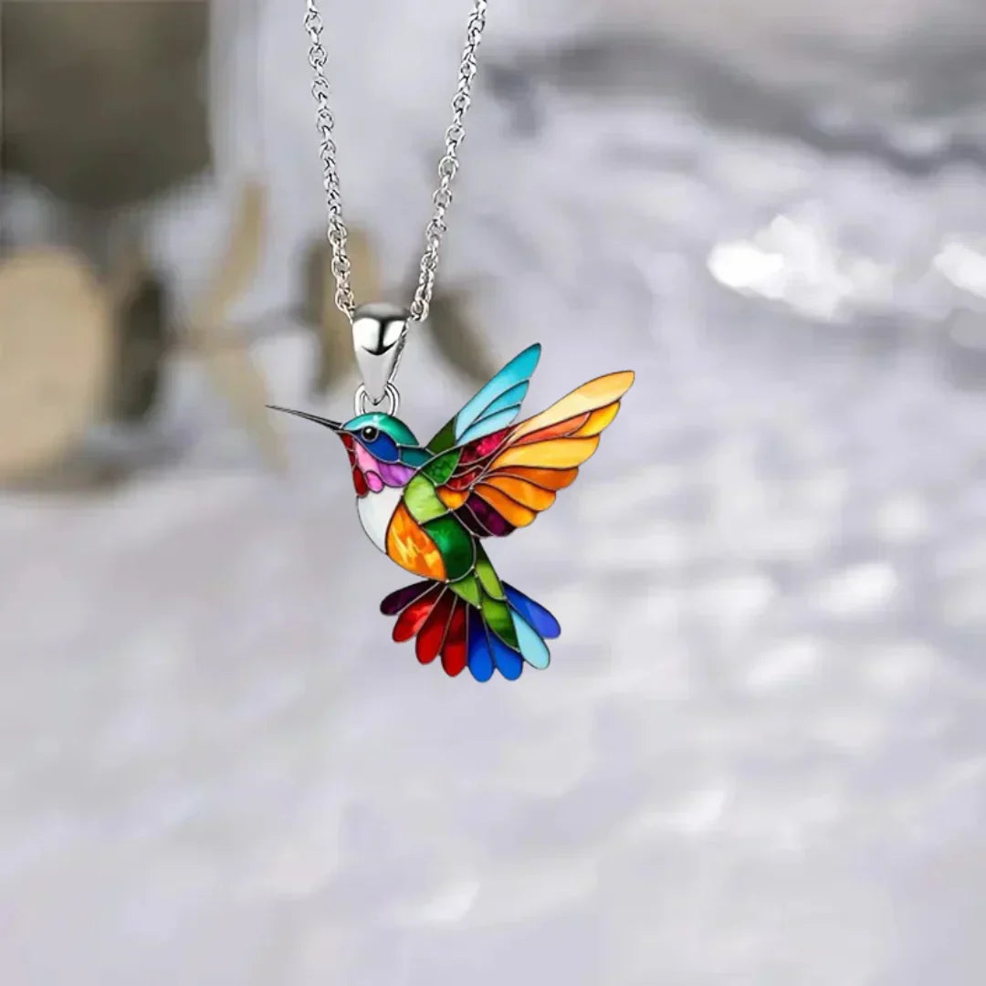 Gold Hummingbird Necklace with Matching Earrings for Women 5