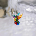Gold Hummingbird Necklace with Matching Earrings for Women 5