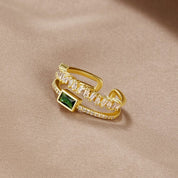 Gold Layered Crystal Ring - Dainty Jewelry for Women - Elegant Everyday Accessory 0
