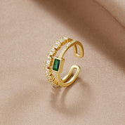 Gold Layered Crystal Ring - Dainty Jewelry for Women - Elegant Everyday Accessory 2