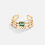 Gold Layered Crystal Ring - Dainty Jewelry for Women - Elegant Everyday Accessory 3