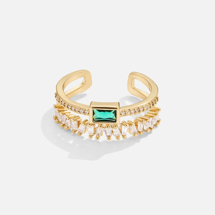 Gold Layered Crystal Ring - Dainty Jewelry for Women - Elegant Everyday Accessory 3