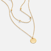 Gold Layered Disc Necklace - Elegant Everyday Jewelry for Women, Perfect for Layering or Minimalist Style 0