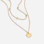 Gold Layered Disc Necklace - Elegant Everyday Jewelry for Women, Perfect for Layering or Minimalist Style 0