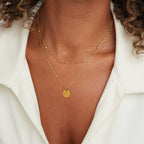 Gold Layered Disc Necklace - Elegant Everyday Jewelry for Women, Perfect for Layering or Minimalist Style 1