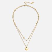 Gold Layered Disc Necklace - Elegant Everyday Jewelry for Women, Perfect for Layering or Minimalist Style 3
