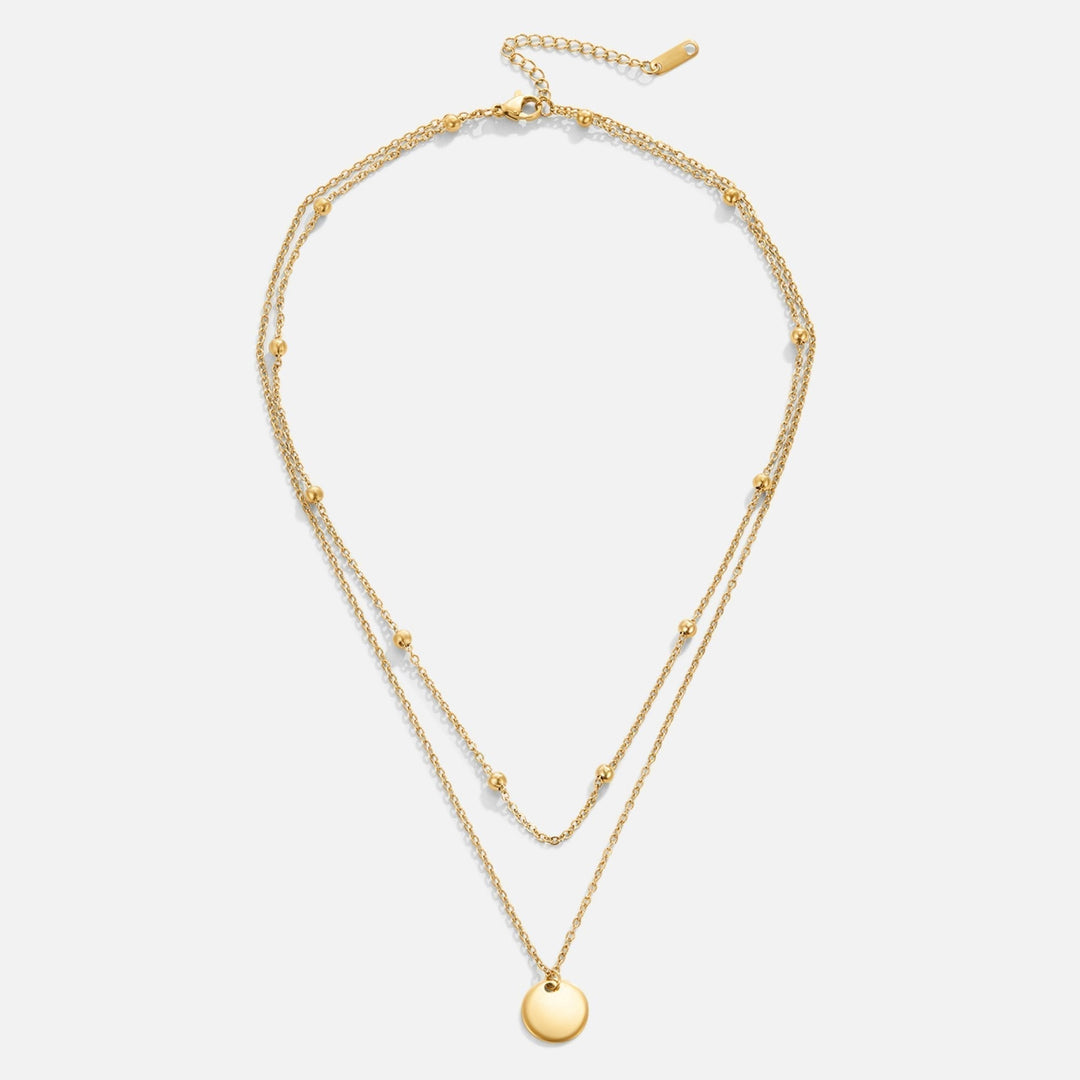 Gold Layered Disc Necklace - Elegant Everyday Jewelry for Women, Perfect for Layering or Minimalist Style 3
