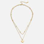 Gold Layered Disc Necklace - Elegant Everyday Jewelry for Women, Perfect for Layering or Minimalist Style 3