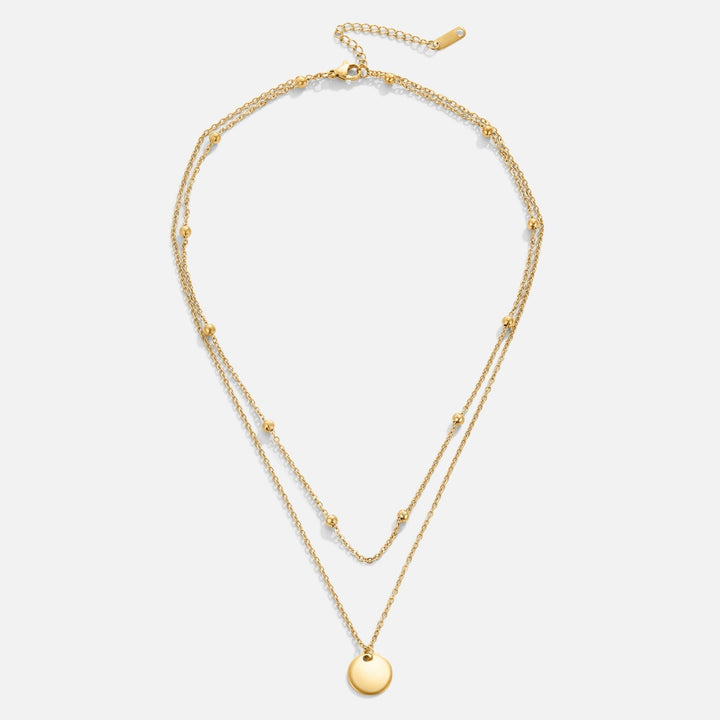 Gold Layered Disc Necklace - Elegant Everyday Jewelry for Women, Perfect for Layering or Minimalist Style 3