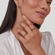 Gold Layered Ring with Emerald Green Stone - Elegant Jewelry for Women 5