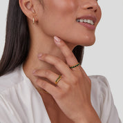 Gold Layered Ring with Emerald Green Stone - Elegant Jewelry for Women 7