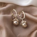 Gold Pearl Drop Earrings for Women 0
