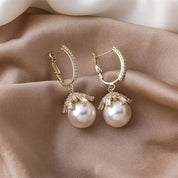 Gold Pearl Drop Earrings for Women 1