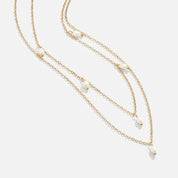 Gold Pearl Drop Layered Necklace for Women - Elegant Everyday Jewelry 0