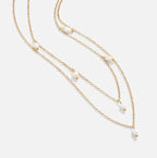 Gold Pearl Drop Layered Necklace for Women - Elegant Everyday Jewelry 0