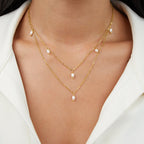 Gold Pearl Drop Layered Necklace for Women - Elegant Everyday Jewelry 2
