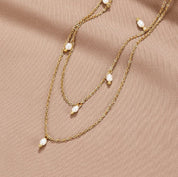 Gold Pearl Drop Layered Necklace for Women - Elegant Everyday Jewelry 3