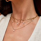 Gold Pearl Drop Layered Necklace for Women - Elegant Everyday Jewelry 5