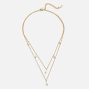 Gold Pearl Drop Layered Necklace for Women - Elegant Everyday Jewelry 7