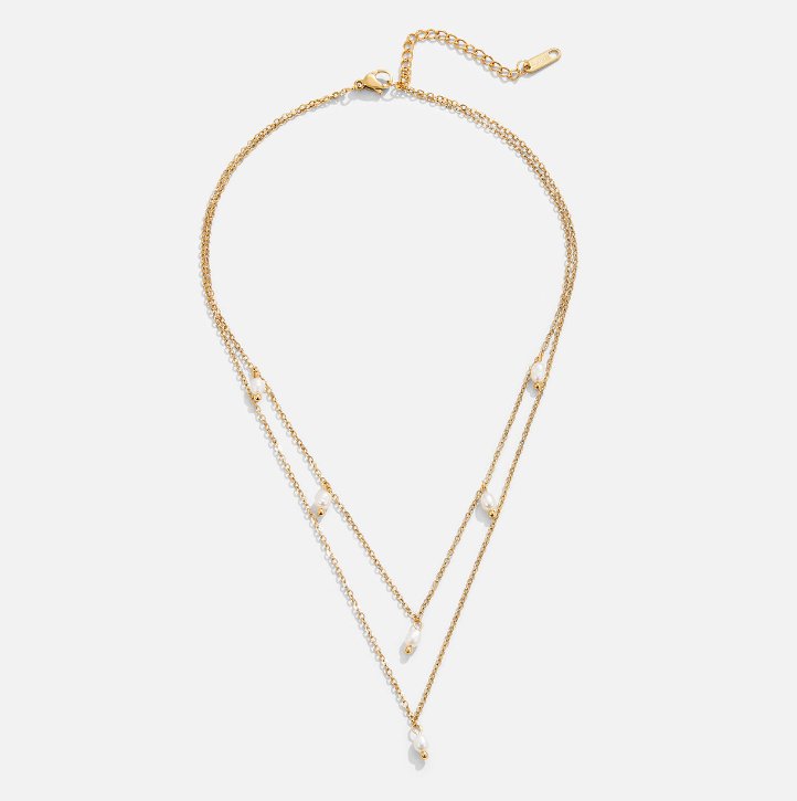 Gold Pearl Drop Layered Necklace for Women - Elegant Everyday Jewelry 7