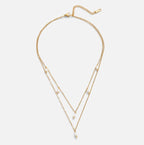 Gold Pearl Drop Layered Necklace for Women - Elegant Everyday Jewelry 7